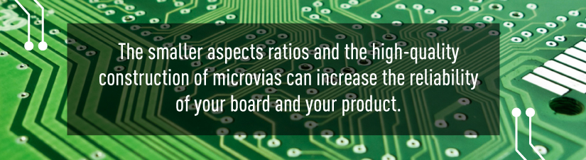 smaller aspect ratios of microvias
