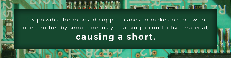exposed copper planes